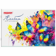 Альбом для рисования А4, 40 листов, скоба, обложка офсет, ПИФАГОР, 203&times;288 мм, &laquo;МИКС-1&raquo;, 107113