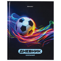 Дневник 1-4 класс 48 л., твердый, BRAUBERG, глянцевая ламинация, с подсказом, &laquo;Футбол&raquo;, 107155