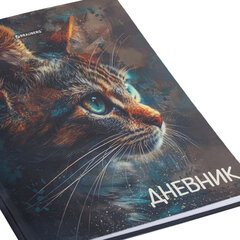 Дневник 5-11 класс 48 л., гибкая обложка, BRAUBERG, глянцевая ламинация, с подсказом, &laquo;Cat&raquo;, 107181