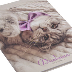 Дневник 5-11 класс 48 л., твердый, BRAUBERG, глянцевая ламинация, с подсказом, &laquo;Котик&raquo;, 107188