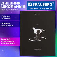 Дневник 5-11 класс 48 л., твердый, BRAUBERG, матовая ламинация, с подсказом, "Штош", 107190