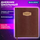 Дневник 1-11 класс 48 л., кожзам (твердая с поролоном), нашивка, BRAUBERG IGUANA, коричневый, 107227