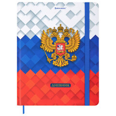 Дневник 1-11 класс 48 л., твердый, BRAUBERG, матовая ламинация, резинка, закладка-ляссе, с подсказом, &laquo;Герб&raquo;, 107238