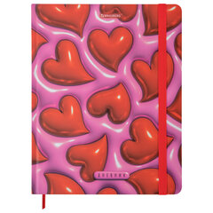Дневник 1-11 класс 48 л., твердый, BRAUBERG, матовая ламинация, резинка, закладка-ляссе, с подсказом, &laquo;Сердечки&raquo;, 107241