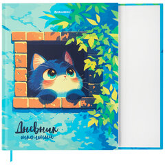 Дневник 1-11 класс 48 л., твердый, BRAUBERG, матовая ламинация, магнитный клапан, закладка-ляссе, с подсказом, &laquo;Котик&raquo;, 107244