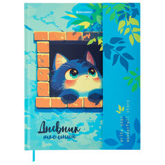 Дневник 1-11 класс 48 л., твердый, BRAUBERG, матовая ламинация, магнитный клапан, закладка-ляссе, с подсказом, &laquo;Котик&raquo;, 107244