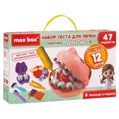 Тесто-пластилин для лепки MAX BAX (МАКС БАКС), 47 предметов, тематика: &laquo;Дантист&raquo; с формочками и инструментами, 107261