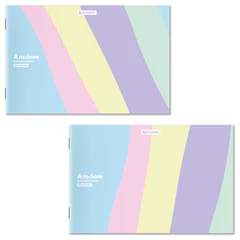 Альбом для рисования А4 40 л., скоба, обложка картон, BRAUBERG, 203х288 мм, "PASTEL", 107362