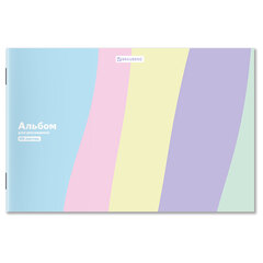Альбом для рисования А4 40 л., скоба, обложка картон, BRAUBERG, 203х288 мм, "PASTEL", 107362