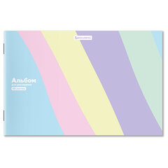 Альбом для рисования А4 40 л., скоба, обложка картон, BRAUBERG, 203х288 мм, "PASTEL", 107362