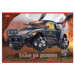 Альбом для рисования А4 16 л., скоба, обложка картон, HATBER, 205х290 мм, "Дизельпанк", 085167
