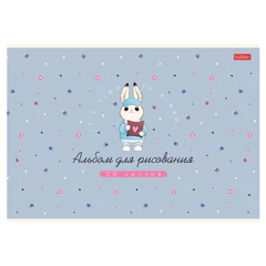 Альбом для рисования А4, 20 л., скоба, Soft-touch ламинация, HATBER, 205х290 мм, "Милашка Банни" (5 вид), 091474