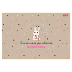 Альбом для рисования А4, 20 л., скоба, Soft-touch ламинация, HATBER, 205х290 мм, "Милашка Банни" (5 вид), 091474