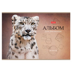 Альбом для рисования А4 48 л., скоба, матовая ламинация, тиснение, HATBER, 205&times;290 мм, &laquo;Дикий мир&raquo;, 079735