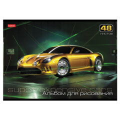 Альбом для рисования А4 48 л., скоба, обложка картон, HATBER, 205&times;290 мм, &laquo;АвтоЛюкс&raquo;, 062540