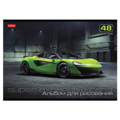 Альбом для рисования А4 48 л., скоба, обложка картон, HATBER, 205&times;290 мм, &laquo;АвтоЛюкс&raquo;, 062540