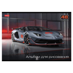 Альбом для рисования А4 48 л., скоба, обложка картон, HATBER, 205&times;290 мм, &laquo;АвтоЛюкс&raquo;, 062540