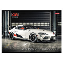 Альбом для рисования А4 48 л., скоба, обложка картон, HATBER, 205&times;290 мм, &laquo;АвтоЛюкс&raquo;, 062540