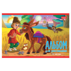 Альбом для рисования МАЛЫЙ ФОРМАТ А5 12 л., скоба, обложка картон, HATBER, 205&times;140 мм, &laquo;Любимые сказки&raquo;, 085246