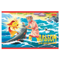Альбом для рисования МАЛЫЙ ФОРМАТ А5 12 л., скоба, обложка картон, HATBER, 205&times;140 мм, &laquo;Любимые сказки&raquo;, 085246