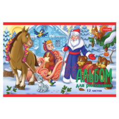 Альбом для рисования МАЛЫЙ ФОРМАТ А5 12 л., скоба, обложка картон, HATBER, 205&times;140 мм, &laquo;Любимые сказки&raquo;, 085246