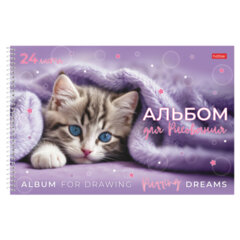 Альбом для рисования, обложка пластик, А4 24 л., спираль, HATBER, 198&times;300 мм, &laquo;Нежные мечты&raquo; (5 видов), 091533