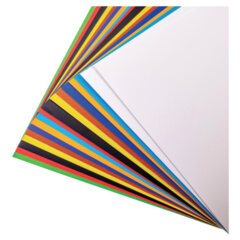 Набор картона и бумаги A4, мелованные 18 л. (8 цвет. картона + 8 цвет. бумаги + 2 белого картона) в папке, HATBER, 200&times;290, &laquo;Утята&raquo;, 079824