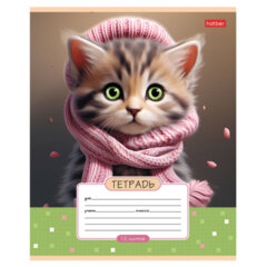 Тетрадь 12 л., HATBER клетка, обложка картон, "Мы - котики!" (микс в спайке), 086195