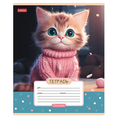 Тетрадь 12 л., HATBER клетка, обложка картон, "Мы - котики!" (микс в спайке), 086195