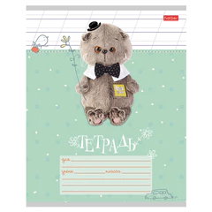 Тетрадь 12 л., HATBER косая линия, обложка картон, "Кот Басик" (микс в спайке), 051747