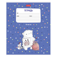 Тетрадь 18 л., HATBER линия, обложка картон, &laquo;Приключения кота Пирожка&raquo; (микс в спайке), 080118