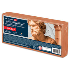 Пластилин скульптурный ТВЕРДЫЙ ТЕРРАКОТОВЫЙ &laquo;Секреты художника&raquo;, 1 кг, BRAUBERG ART, 107488