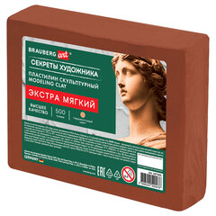 Пластилин скульптурный ЭКСТРА МЯГКИЙ ТЕРРАКОТОВЫЙ &laquo;Секреты художника&raquo;, 0,5 кг, BRAUBERG ART, 107503