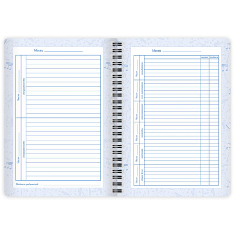 Дневник для музыкальной школы 48 листов, гребень, пластиковая обложка, картон, BRAUBERG, "МИКС", 107519 - фото 10