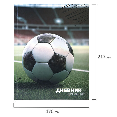 Дневник 1-4 класс 48 л., твердый, ЮНЛАНДИЯ, глянцевая ламинация, с подсказом, "Футбол", 107583