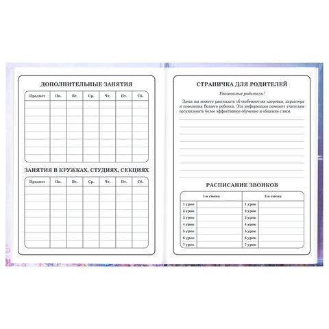 Дневник 1-4 класс 48 л., твердый, BRAUBERG, глянцевая ламинация, с подсказом, "Princess", 107590