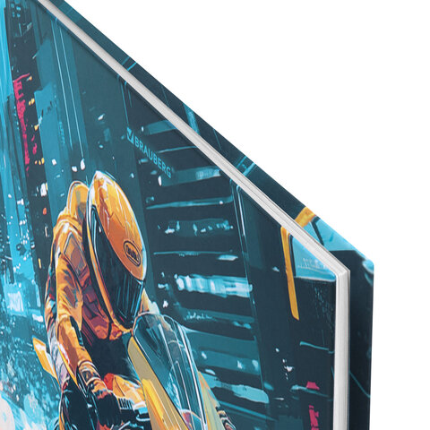 Дневник 1-4 класс 48 л., твердый, BRAUBERG, выборочный лак, с подсказом, "Крутой байк", 107592