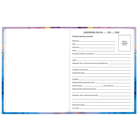 Дневник 1-11 класс 40 л., твердый, BRAUBERG, глянцевая ламинация, "Мрамор", 107606