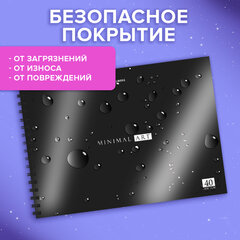 Альбомы для рисования ДЭК, пластиковая обложка, А4, 40 л., КОМПЛЕКТ 2 шт., гребень, BRAUBERG, 210&times;297 мм, &laquo;Minimal&raquo;, 107671