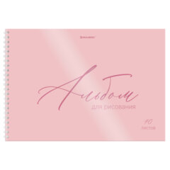 Альбомы для рисования ДЭК, пластиковая обложка, А4, 40 л., КОМПЛЕКТ 2 шт., гребень, BRAUBERG, 210&times;297 мм, &laquo;Пастель&raquo;, 107674