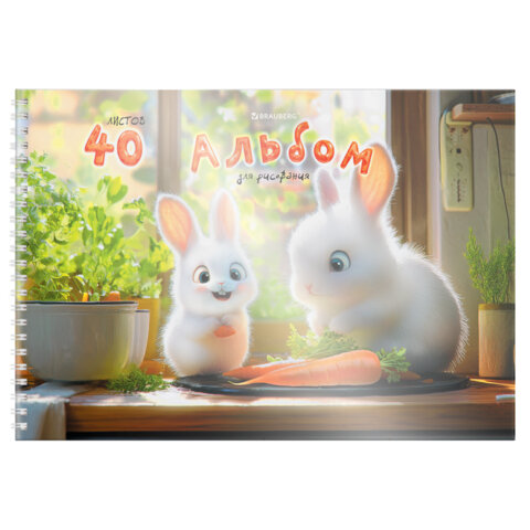 Альбом для рисования, пластиковая обложка, А4, 40 л., гребень, BRAUBERG, 210х297 мм, АССОРТИ-1 (8 видов), 107682 - фото 12