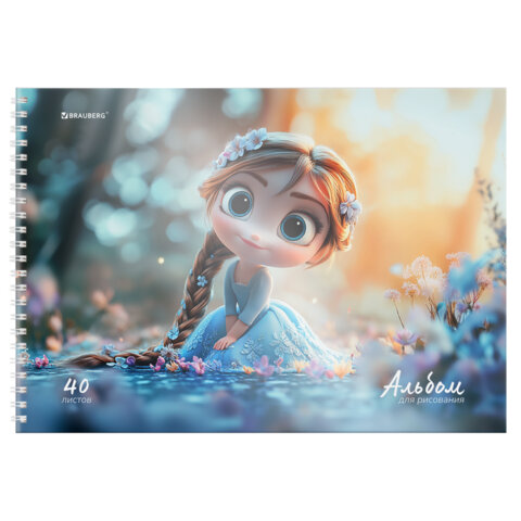 Альбом для рисования, пластиковая обложка, А4, 40 л., гребень, BRAUBERG, 210х297 мм, АССОРТИ-1 (8 видов), 107682 - фото 14