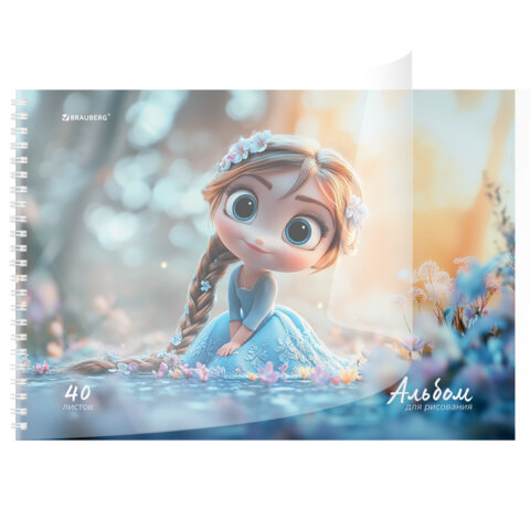 Альбом для рисования, пластиковая обложка, А4, 40 л., гребень, BRAUBERG, 210х297 мм, АССОРТИ-1 (8 видов), 107682 - фото 5