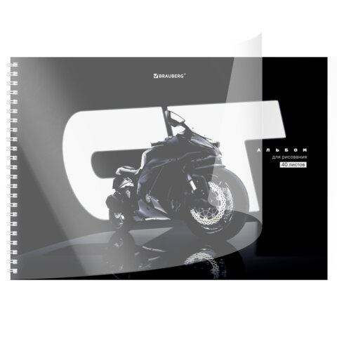 Альбом для рисования, пластиковая обложка, А4, 40 л., гребень, BRAUBERG, 210х297 мм, АССОРТИ-2 (8 видов), 107683 - фото 4