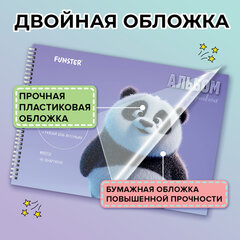Альбом для рисования, пластиковая обложка, А4, 40 л., гребень, FUNSTER (ФАНСТЕР), 210х297 мм, АССОРТИ (8 видов), 107684