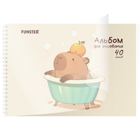 Альбом для рисования, пластиковая обложка, А4, 40 л., гребень, FUNSTER (ФАНСТЕР), 210х297 мм, АССОРТИ (8 видов), 107684 - фото 10