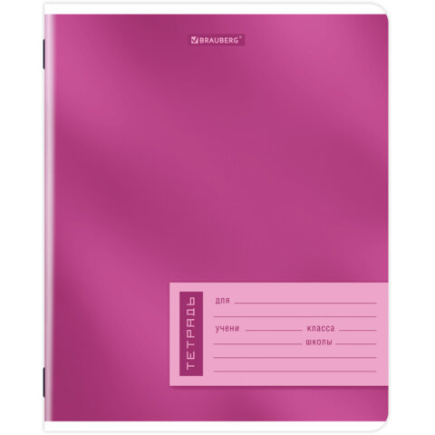 Тетрадь 12 л. BRAUBERG клетка, обложка картон, ONE COLOUR, 107776 - фото 5