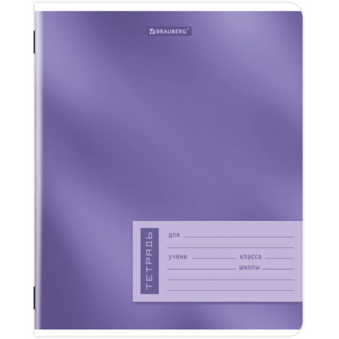 Тетрадь 12 л. BRAUBERG клетка, обложка картон, ONE COLOUR, 107776 - фото 2