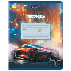 Тетрадь 12 л. BRAUBERG клетка, обложка картон, SPORT CARS, 107778