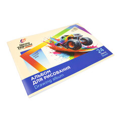 Альбом для рисования, А4, 24 листа, скоба, ЛУЧ &laquo;Школа творчества&raquo;, 203&times;288 мм, &laquo;Машина&raquo;, 35С 2284-08